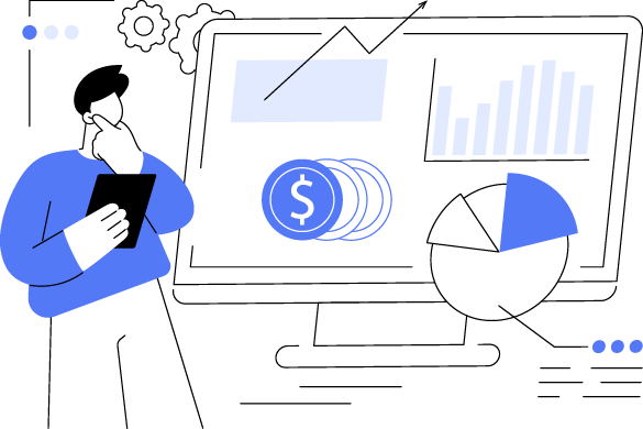 Captura de pantalla del panel de finanzas de SAP con gráficos e indicadores financieros.